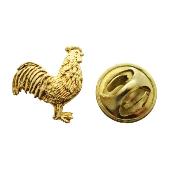 Rooster Mini Pin ~ 24K Gold ~ Miniature Lapel Pin ~ Sarah's Treats & Treasures