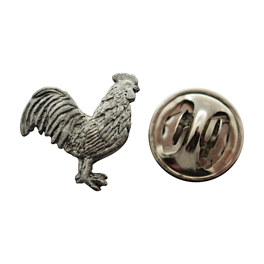 Rooster Mini Pin ~ Antiqued Pewter ~ Miniature Lapel Pin ~ Sarah's Treats & Treasures