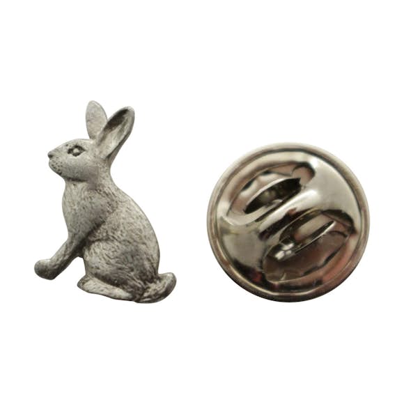 Rabbit Mini Pin ~ Antiqued Pewter ~ Miniature Lapel Pin ~ Sarah's Treats & Treasures