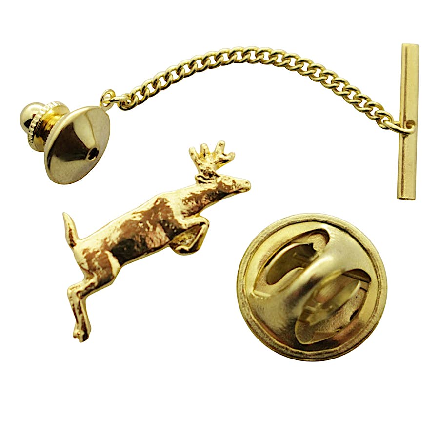 Leaping Deer Tie Tack ~ 24K Gold ~ Tie Tack or Pin ~ 24K Gold Tie Tack or Pin ~ Sarah's Treats & Treasures