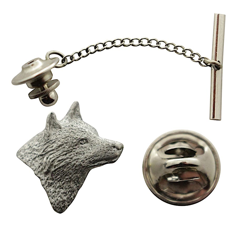 Wolf Head Facing Right Tie Tack ~ Antiqued Pewter ~ Tie Tack or Pin ~ Antiqued Pewter Tie Tack or Pin ~ Sarah's Treats & Treasures
