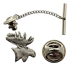 Moose Head Tie Tack ~ Antiqued Pewter ~ Tie Tack or Pin ~ Antiqued Pewter Tie Tack or Pin ~ Sarah's Treats & Treasures