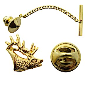 Elk Tie Tack ~ 24K Gold ~ Tie Tack or Pin ~ 24K Gold Tie Tack or Pin ~ Sarah's Treats & Treasures