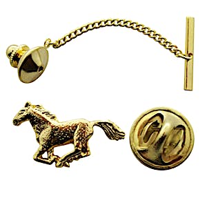 Horse Tie Tack ~ 24K Gold ~ Tie Tack or Pin ~ Sarah's Treats & Treasures