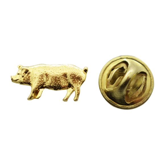 Pig Mini Pin ~ 24K Gold ~ Miniature Lapel Pin ~ 24K Gold Miniature Lapel Pin ~ Sarah's Treats & Treasures