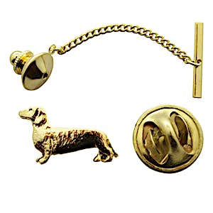 Dachshund Tie Tack ~ 24K Gold ~ Tie Tack or Pin ~ 24K Gold Tie Tack or Pin ~ Sarah's Treats & Treasures