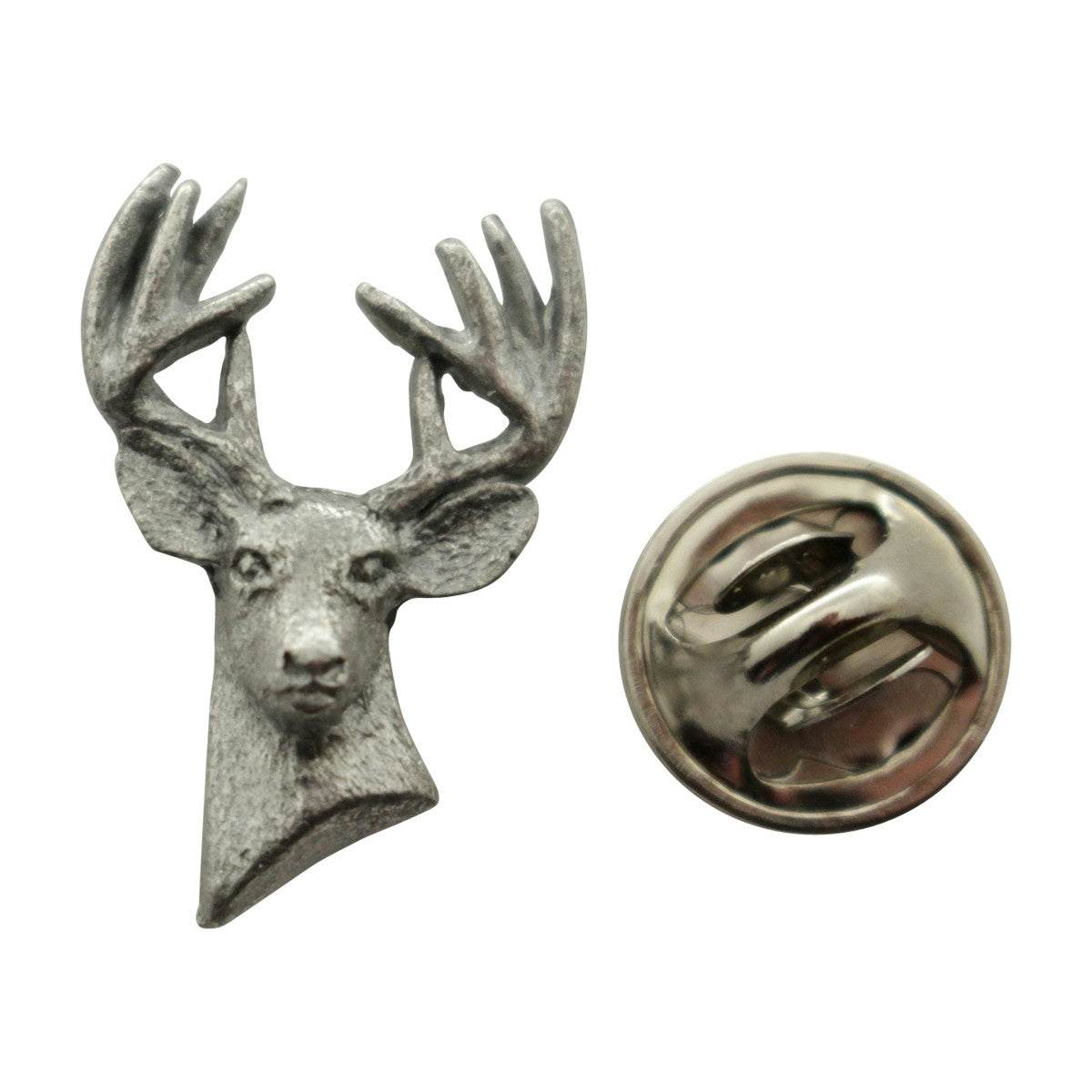 Sarahs Treats & Treasures Elk Tie Tack ~ Antiqued Pewter ~ Tie Tack or Pin 