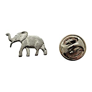 Elephant Mini Pin ~ Antiqued Pewter ~ Miniature Lapel Pin ~ Sarah's Treats & Treasures
