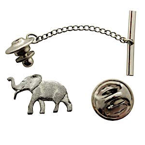 Elephant Tie Tack ~ Antiqued Pewter ~ Tie Tack or Pin ~ Sarah's Treats & Treasures