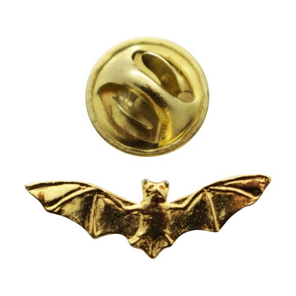 Bat Mini Pin ~ 24K Gold ~ Miniature Lapel Pin ~ Sarah's Treats & Treasures