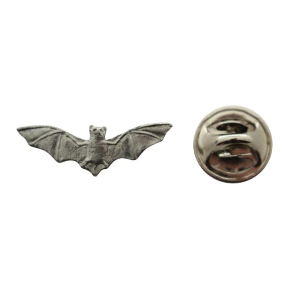 Bat Mini Pin ~ Antiqued Pewter ~ Miniature Lapel Pin ~ Sarah's Treats & Treasures