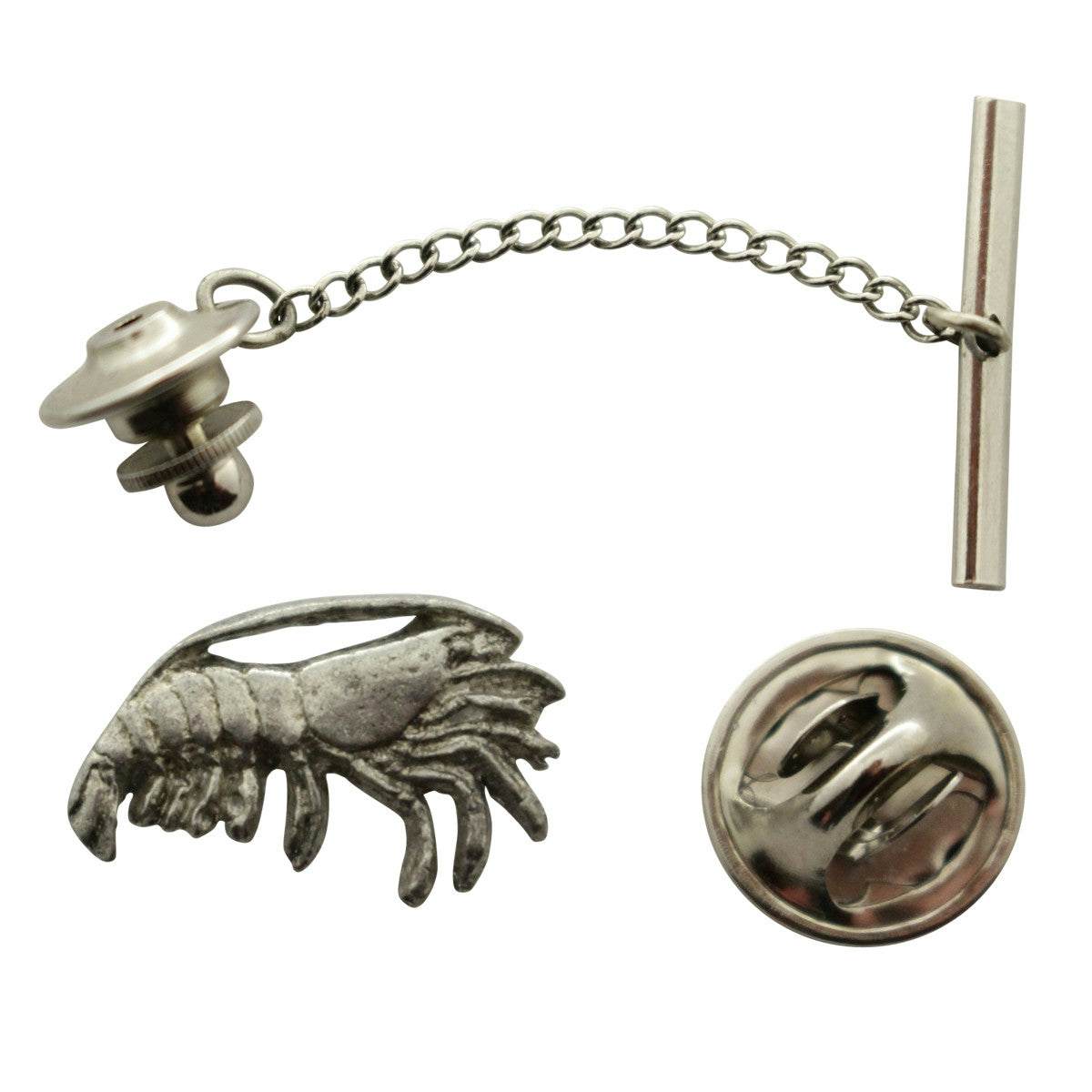 Shrimp Tie Tack ~ Antiqued Pewter ~ Tie Tack or Pin ~ Sarahs Treats & Treasures 