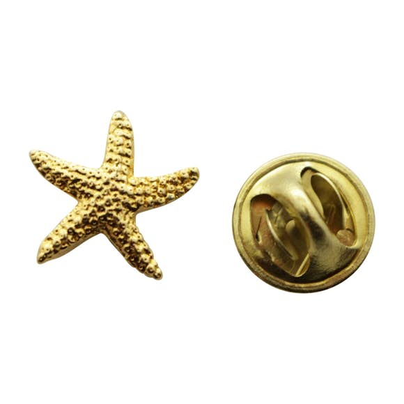 Starfish Mini Pin ~ 24K Gold ~ Miniature Lapel Pin ~ 24K Gold Miniature Lapel Pin ~ Sarah's Treats & Treasures