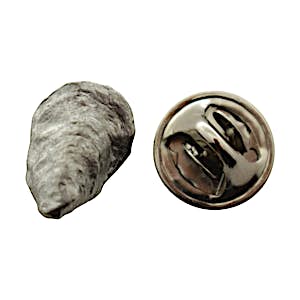 Oyster Mini Pin ~ Antiqued Pewter ~ Miniature Lapel Pin ~ Sarah's Treats & Treasures