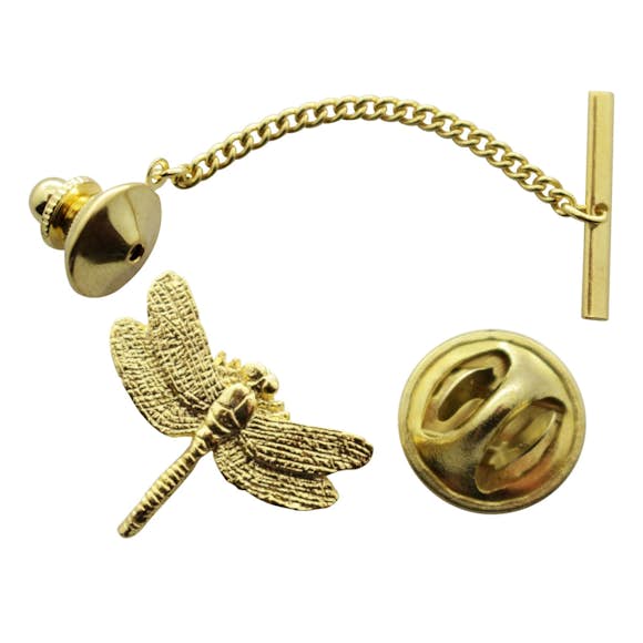Dragonfly Tie Tack ~ 24K Gold ~ Tie Tack or Pin ~ Sarah's Treats & Treasures