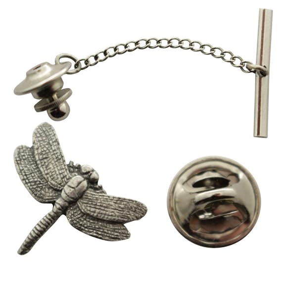 Dragonfly Tie Tack ~ Antiqued Pewter ~ Tie Tack or Pin ~ Sarah's Treats & Treasures