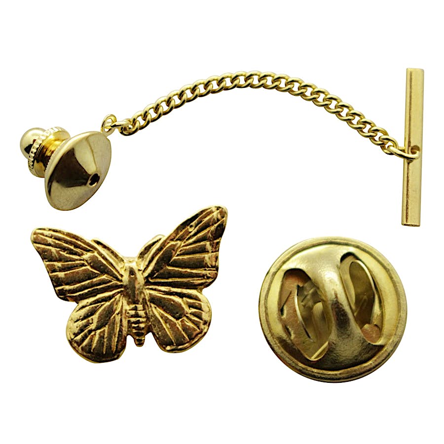 Monarch Butterfly Tie Tack ~ 24K Gold ~ Tie Tack or Pin ~ Sarah's Treats & Treasures