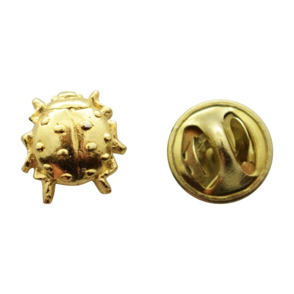 Ladybug Mini Pin ~ 24K Gold ~ Miniature Lapel Pin ~ Sarah's Treats & Treasures