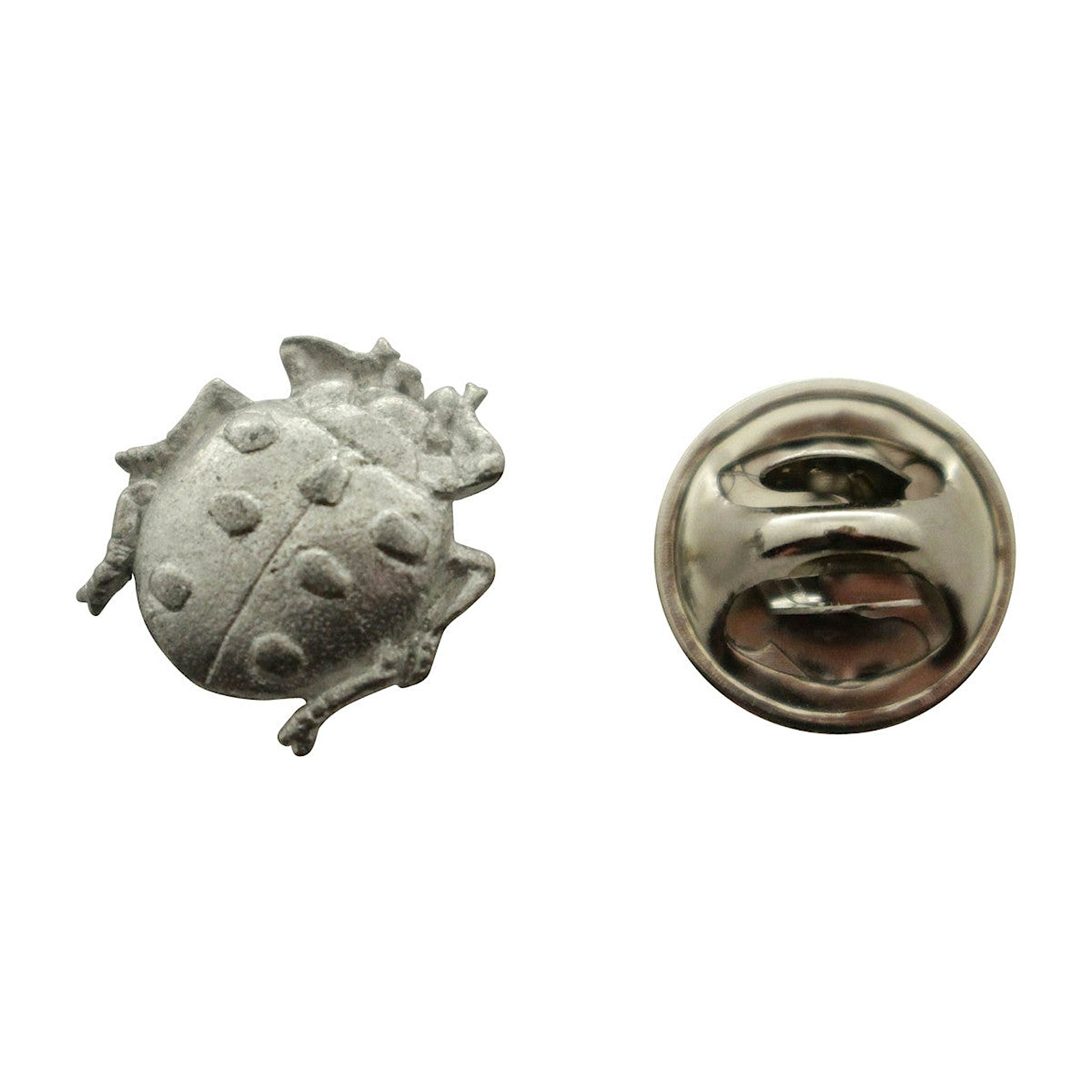 Ladybug Mini Pin ~ Antiqued Pewter ~ Miniature Lapel Pin ~ Sarah's Treats & Treasures