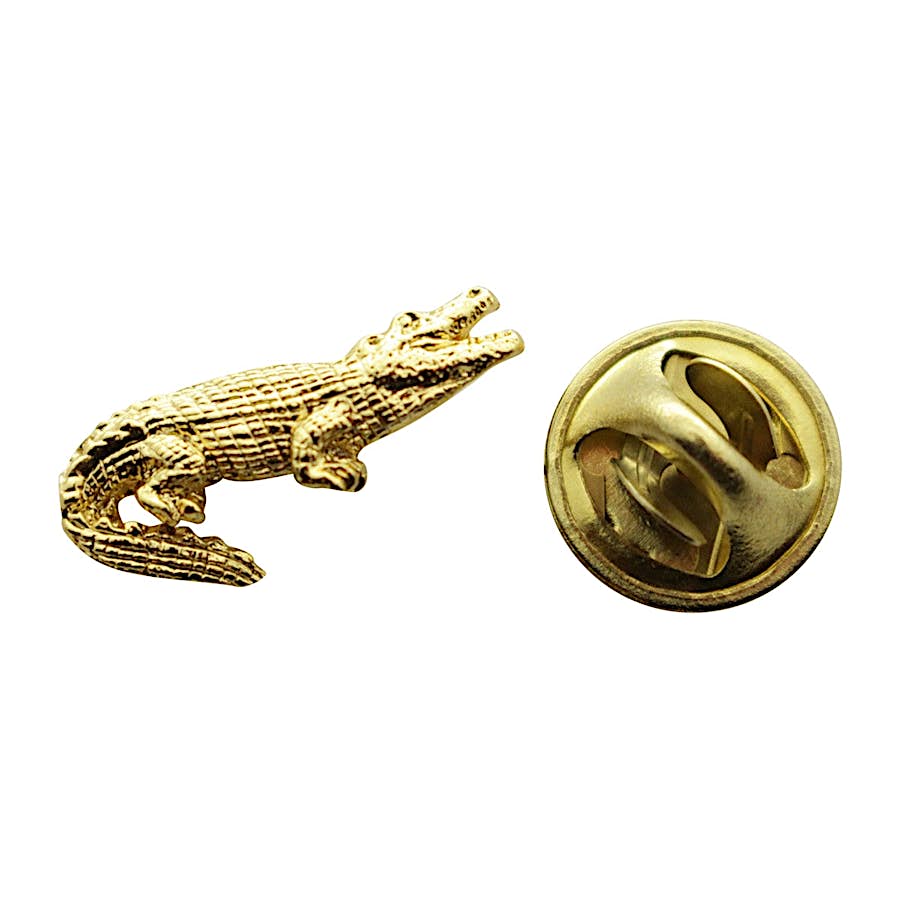 Alligator Mini Pin ~ 24K Gold ~ Miniature Lapel Pin ~ Sarah's Treats & Treasures