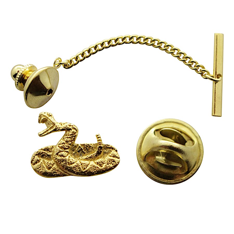 Rattlesnake Tie Tack ~ 24K Gold ~ Tie Tack or Pin ~ 24K Gold Tie Tack or Pin ~ Sarah's Treats & Treasures