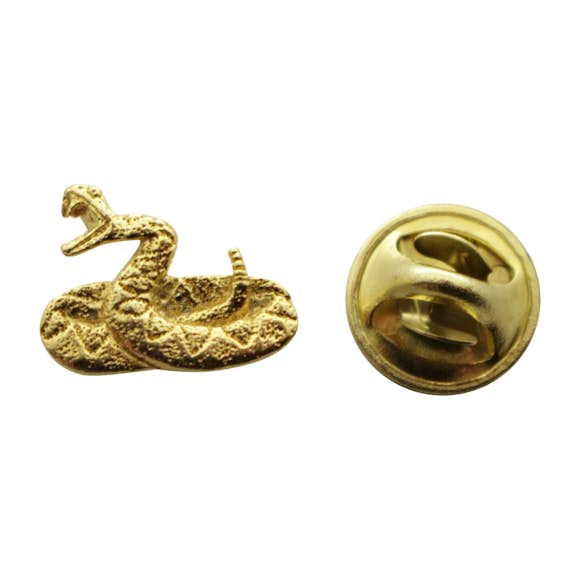 Rattlesnake Mini Pin ~ 24K Gold ~ Miniature Lapel Pin ~ 24K Gold Miniature Lapel Pin ~ Sarah's Treats & Treasures