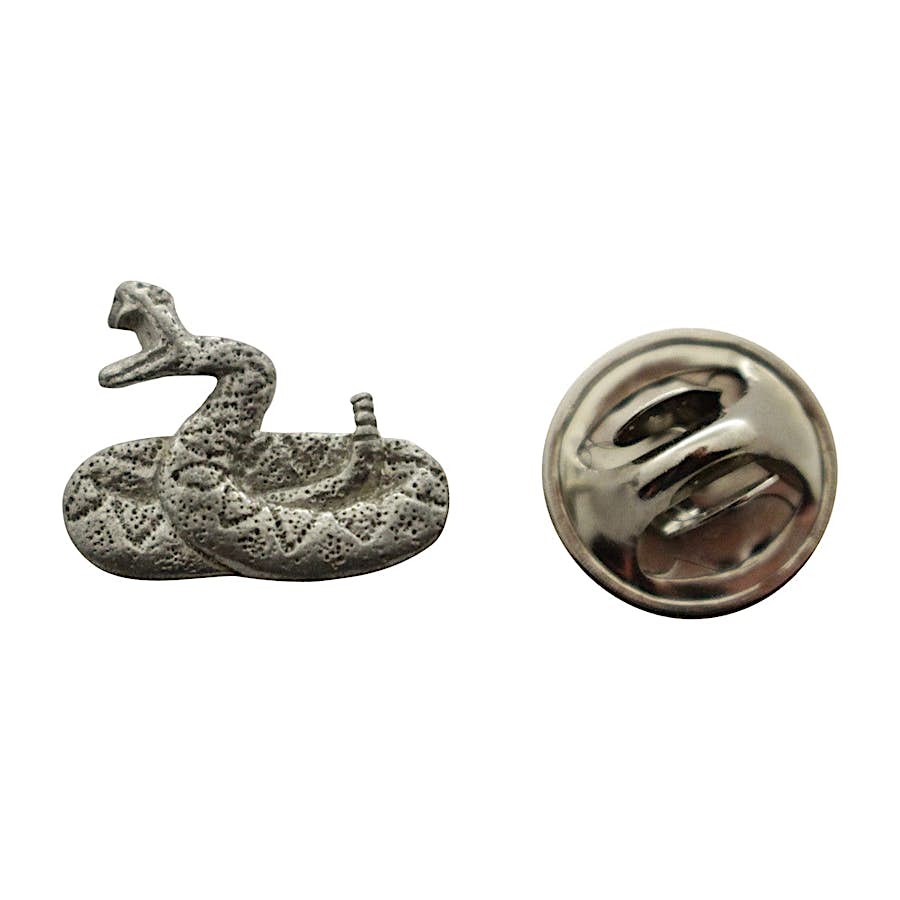 Rattlesnake Mini Pin ~ Antiqued Pewter ~ Miniature Lapel Pin ~ Sarah's Treats & Treasures
