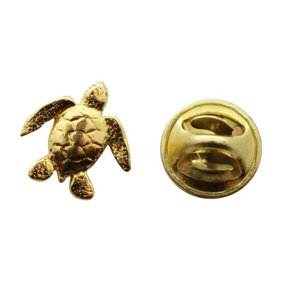 Sea Turtle Mini Pin ~ 24K Gold ~ Miniature Lapel Pin ~ Sarah's Treats & Treasures
