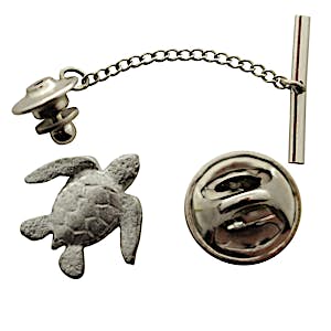 Sea Turtle Tie Tack ~ Antiqued Pewter ~ Tie Tack or Pin ~ Sarah's Treats & Treasures
