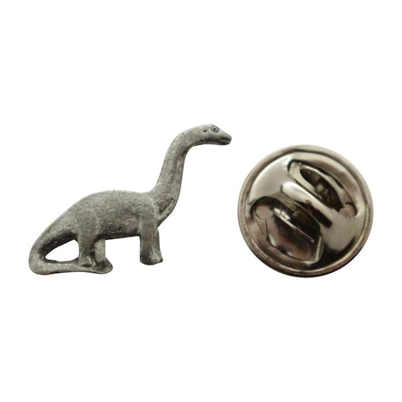 Brontosaurus Mini Pin ~ Antiqued Pewter ~ Miniature Lapel Pin ~ Sarah's Treats & Treasures