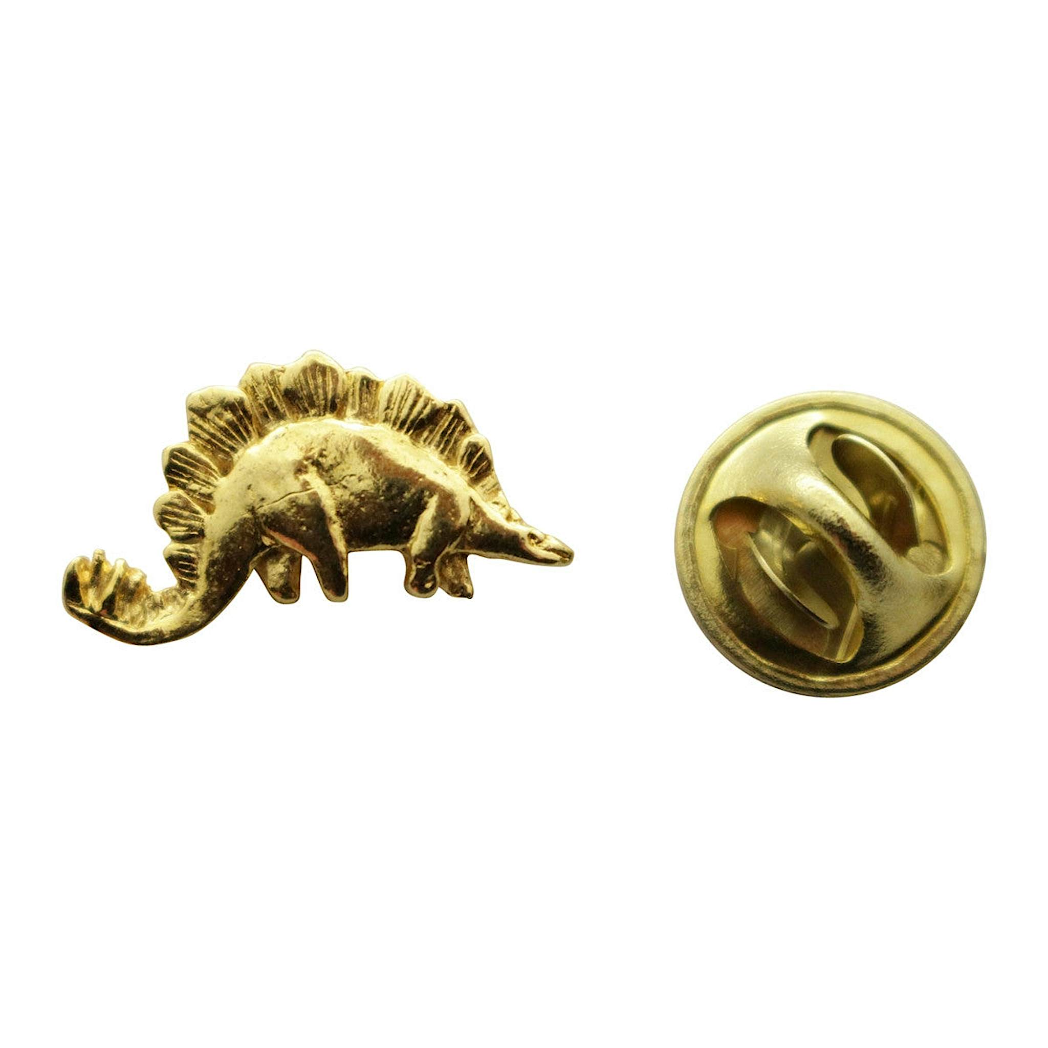 Stegosaurus Mini Pin ~ 24K Gold ~ Miniature Lapel Pin ~ 24K Gold Miniature Lapel Pin ~ Sarah's Treats & Treasures