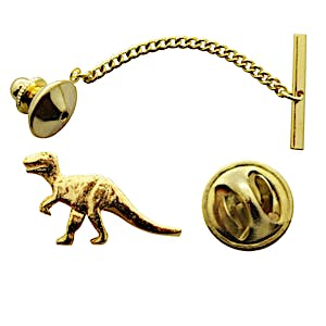 T Rex or Tyrannosaurus Tie Tack ~ 24K Gold ~ Tie Tack or Pin ~ Sarah's Treats & Treasures
