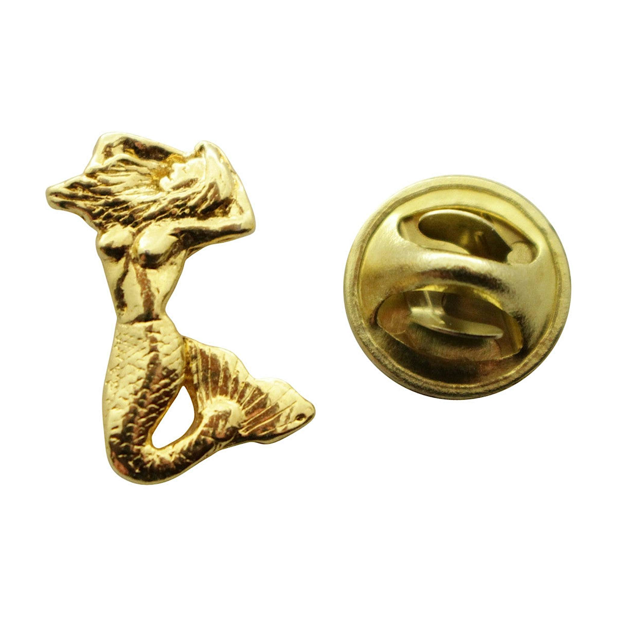 Mermaid Mini Pin ~ 24K Gold ~ Miniature Lapel Pin ~ Sarah's Treats & Treasures