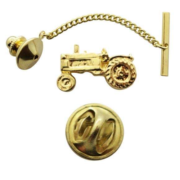 Tractor Tie Tack ~ 24K Gold ~ Tie Tack or Pin ~ Sarah's Treats & Treasures