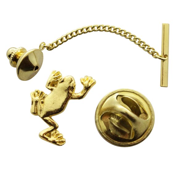 Tree Frog Tie Tack ~ 24K Gold ~ Tie Tack or Pin ~ Sarah's Treats & Treasures