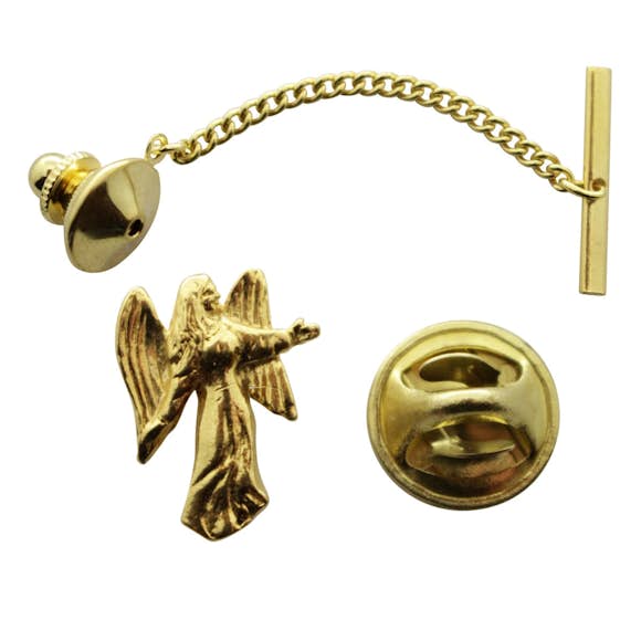 Angel Tie Tack ~ 24K Gold ~ Tie Tack or Pin ~ Sarah's Treats & Treasures