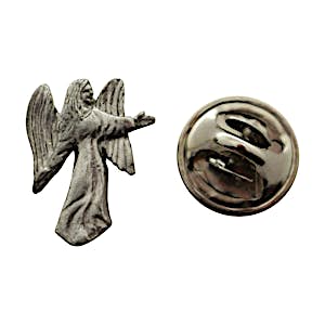 Angel Mini Pin ~ Antiqued Pewter ~ Miniature Lapel Pin ~ Sarah's Treats & Treasures